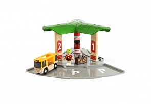 Игровой набор - Станция 2-в-1 авто и ж/д вокзал, 5 деталей (Brio, 33427)